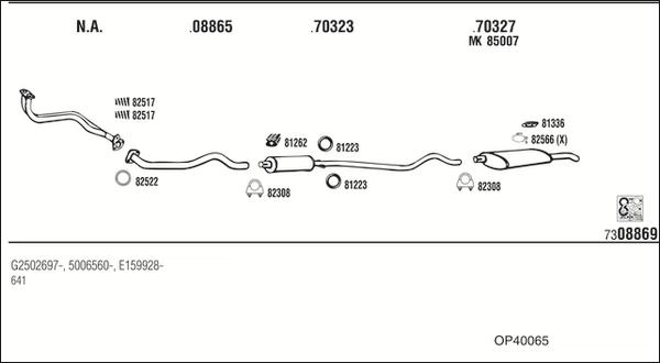 Fonos OP40065 - Sistem de esapament - allinparts.ro