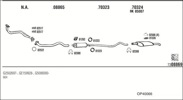 Fonos OP40066 - Sistem de esapament - allinparts.ro
