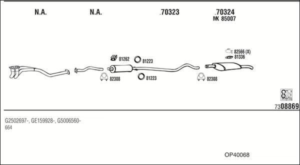 Fonos OP40068 - Sistem de esapament - allinparts.ro
