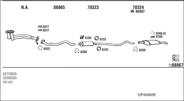 Fonos OP40062B - Sistem de esapament allinparts.ro