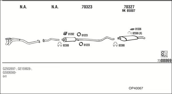 Fonos OP40067 - Sistem de esapament - allinparts.ro