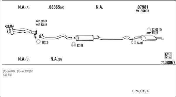 Fonos OP40019A - Sistem de esapament - allinparts.ro