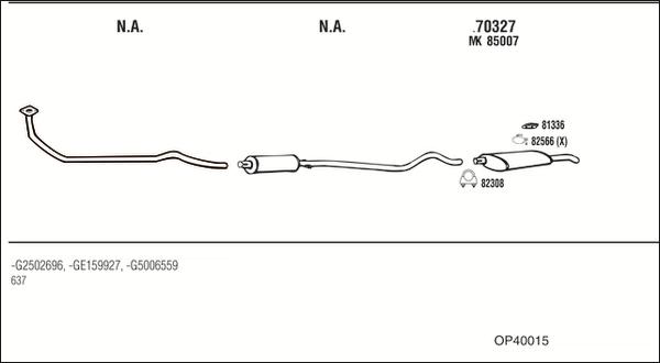 Fonos OP40015 - Sistem de esapament - allinparts.ro