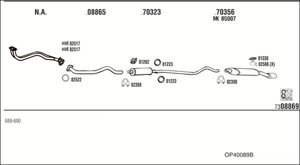 Fonos OP40089B - Sistem de esapament allinparts.ro