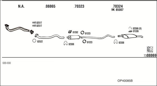 Fonos OP40085B - Sistem de esapament allinparts.ro