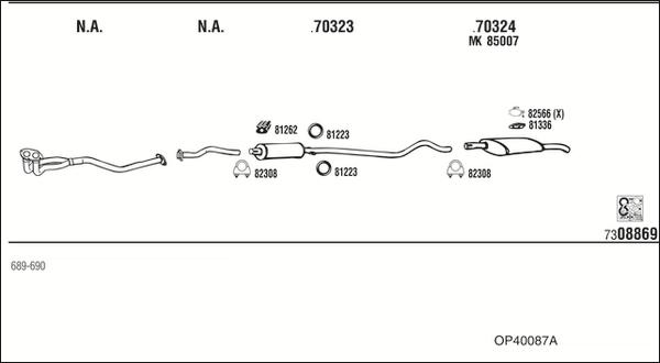 Fonos OP40087A - Sistem de esapament - allinparts.ro
