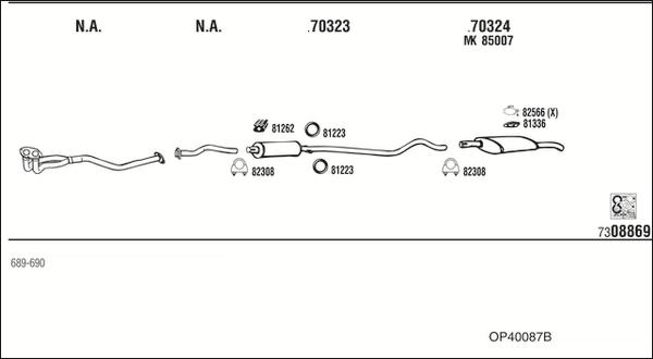 Fonos OP40087B - Sistem de esapament allinparts.ro