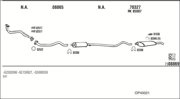Fonos OP40021 - Sistem de esapament - allinparts.ro