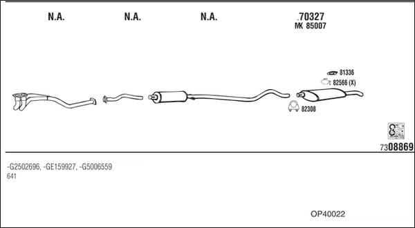 Fonos OP40022 - Sistem de esapament - allinparts.ro