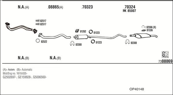 Fonos OP40148 - Sistem de esapament allinparts.ro