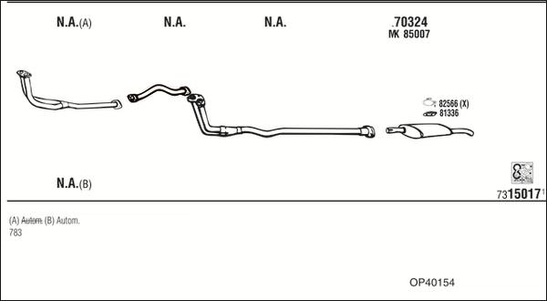 Fonos OP40154 - Sistem de esapament allinparts.ro