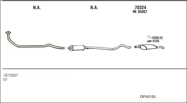 Fonos OP40155 - Sistem de esapament - allinparts.ro