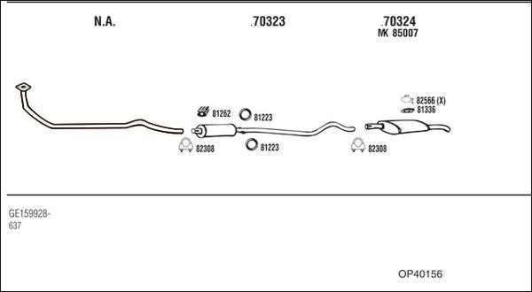 Fonos OP40156 - Sistem de esapament - allinparts.ro