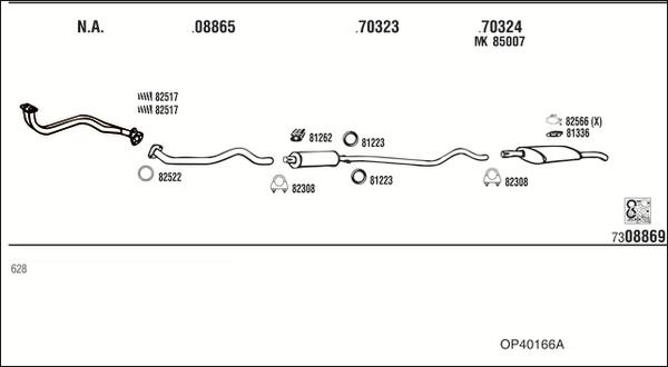 Fonos OP40166A - Sistem de esapament - allinparts.ro