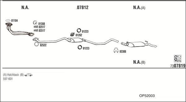 Fonos OP52003 - Sistem de esapament - allinparts.ro