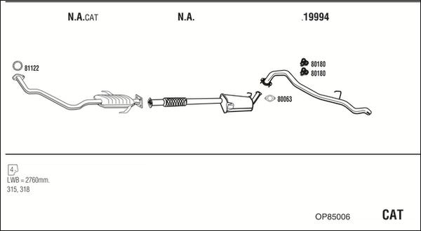 Fonos OP85006 - Sistem de esapament - allinparts.ro
