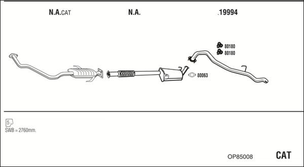 Fonos OP85008 - Sistem de esapament - allinparts.ro