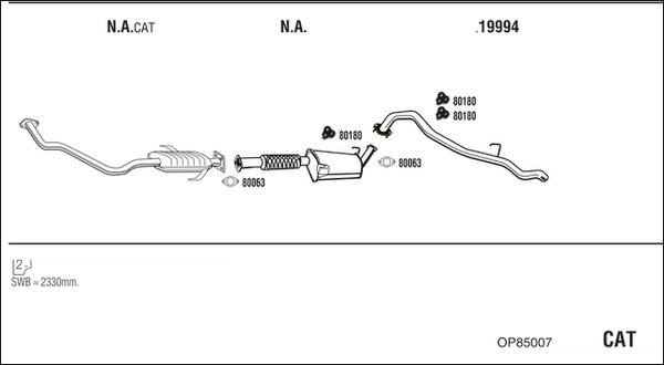 Fonos OP85007 - Sistem de esapament - allinparts.ro