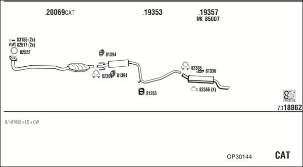 Fonos OP30144 - Sistem de esapament allinparts.ro