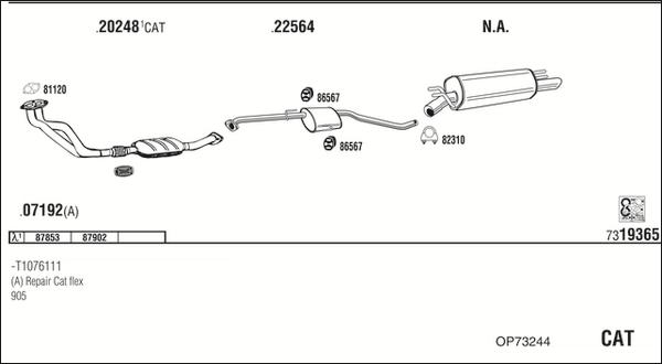 Fonos OP73244 - Sistem de esapament - allinparts.ro