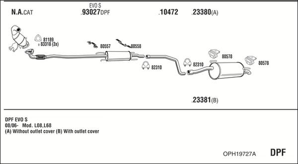 Fonos OPH19727A - Sistem de esapament - allinparts.ro