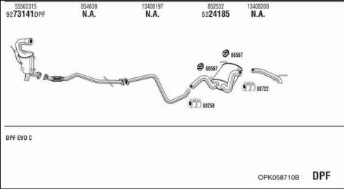 Fonos OPK058710B - Sistem de esapament allinparts.ro