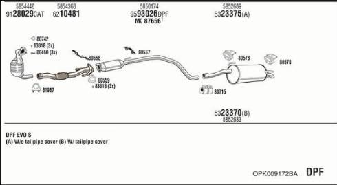 Fonos OPK009172BA - Sistem de esapament - allinparts.ro