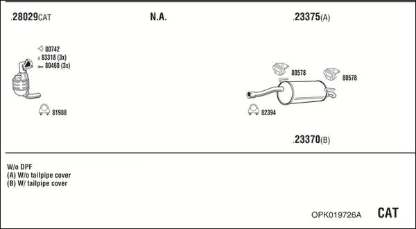 Fonos OPK019726A - Sistem de esapament - allinparts.ro