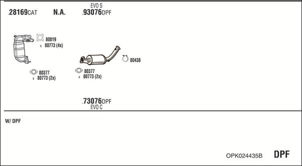 Fonos OPK024435B - Sistem de esapament - allinparts.ro