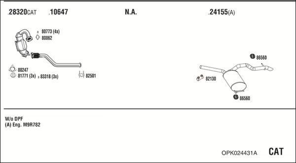Fonos OPK024431A - Sistem de esapament - allinparts.ro