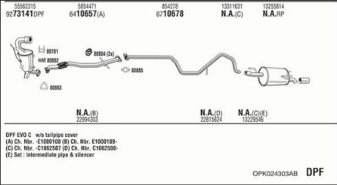 Fonos OPK024303AB - Sistem de esapament - allinparts.ro