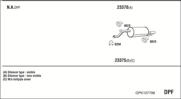 Fonos OPK107798 - Sistem de esapament allinparts.ro