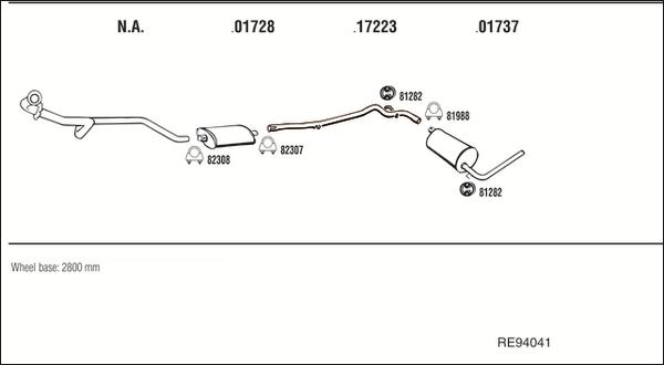 Fonos RE94041 - Sistem de esapament - allinparts.ro