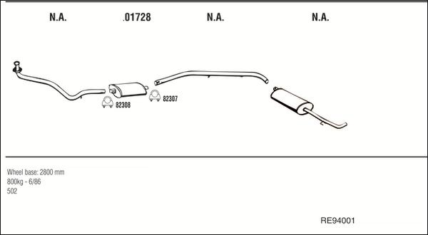 Fonos RE94001 - Sistem de esapament - allinparts.ro