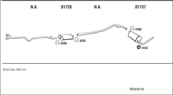 Fonos RE94019 - Sistem de esapament - allinparts.ro