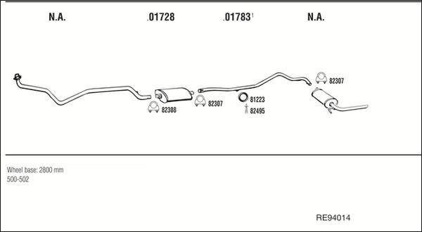 Fonos RE94014 - Sistem de esapament - allinparts.ro