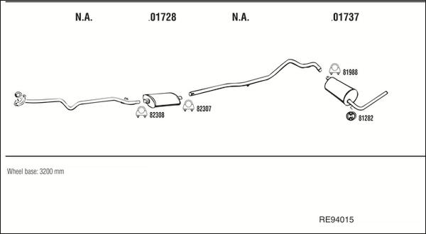 Fonos RE94015 - Sistem de esapament - allinparts.ro