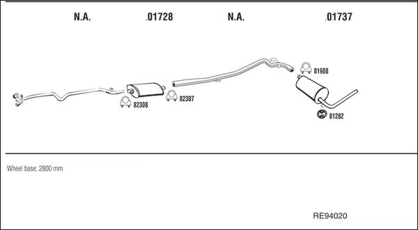 Fonos RE94020 - Sistem de esapament - allinparts.ro