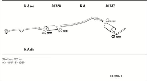 Fonos RE94071 - Sistem de esapament - allinparts.ro