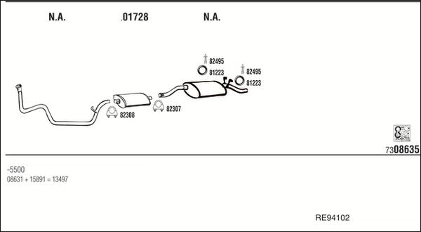 Fonos RE94102 - Sistem de esapament - allinparts.ro