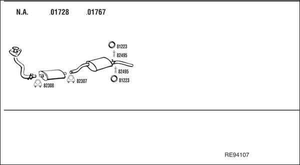 Fonos RE94107 - Sistem de esapament - allinparts.ro