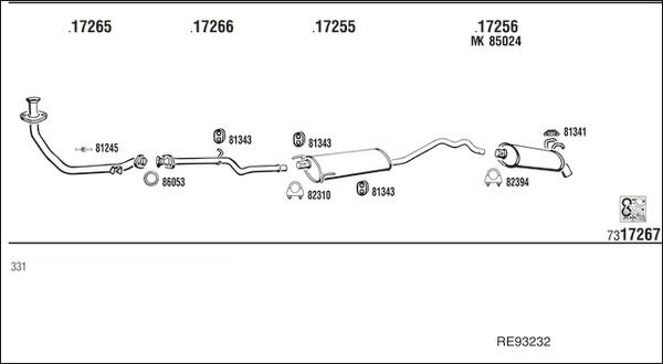 Fonos RE93232 - Sistem de esapament allinparts.ro
