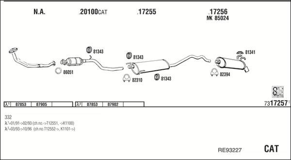 Fonos RE93227 - Sistem de esapament - allinparts.ro
