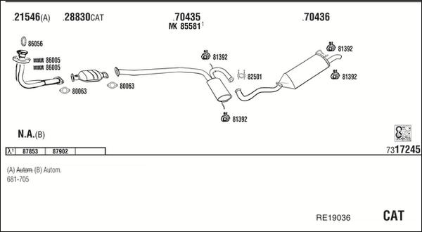 Fonos RE19036 - Sistem de esapament - allinparts.ro