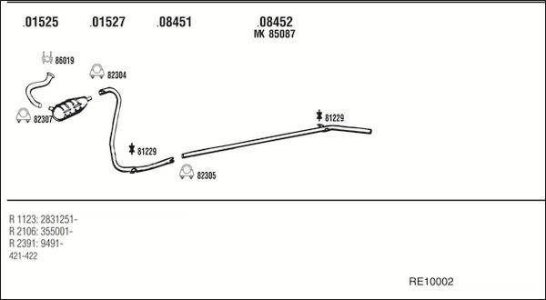 Fonos RE10002 - Sistem de esapament - allinparts.ro