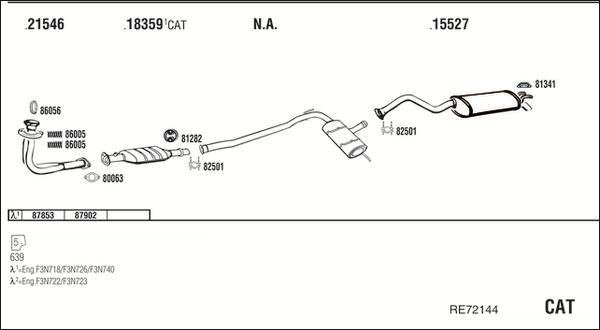 Fonos RE72144 - Sistem de esapament - allinparts.ro