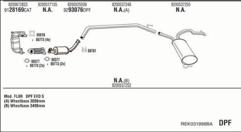 Fonos REK031996BA - Sistem de esapament - allinparts.ro