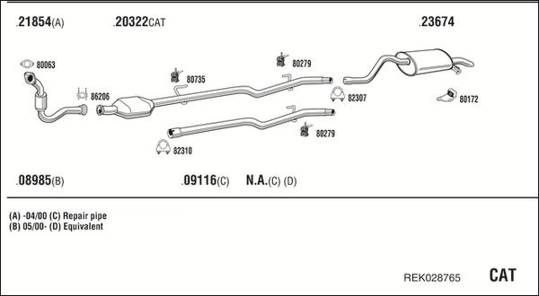 Fonos REK028765 - Sistem de esapament - allinparts.ro