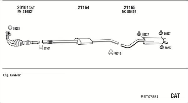 Fonos RET07881 - Sistem de esapament - allinparts.ro