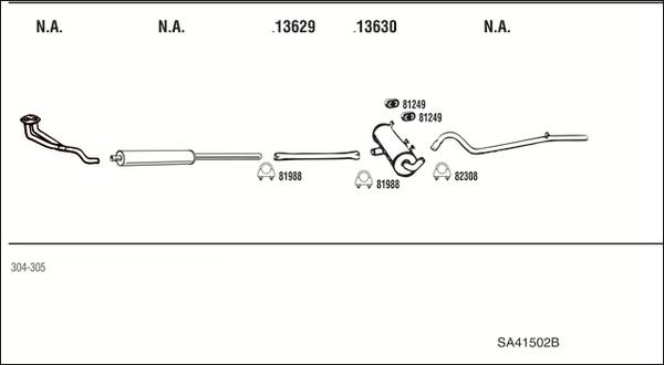 Fonos SA41502B - Sistem de esapament allinparts.ro